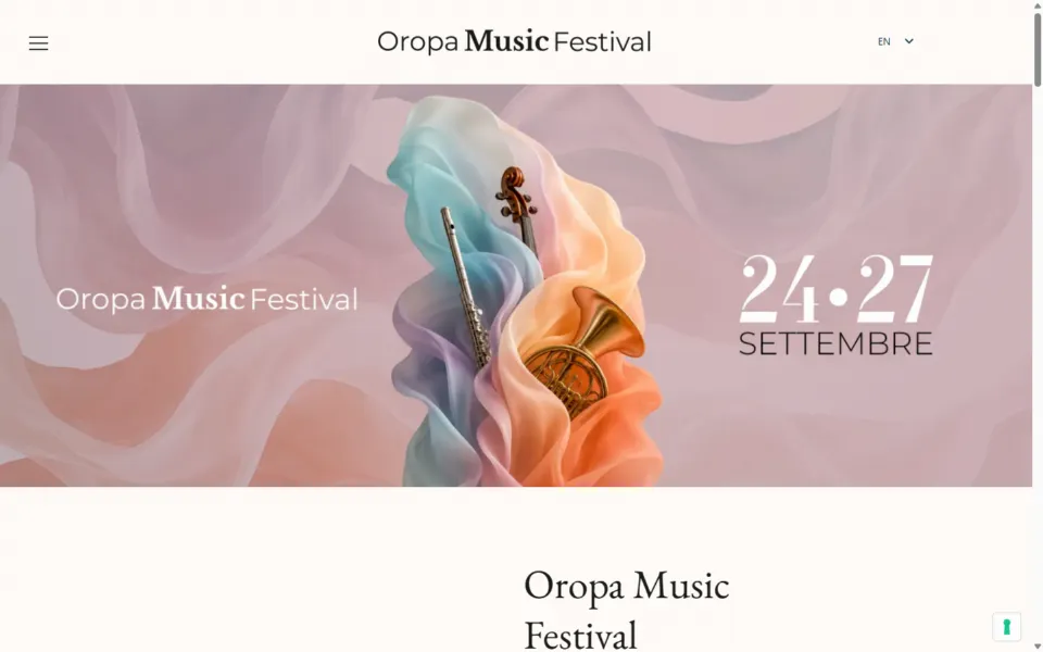 Oropa Music Festival website built by REGICODE